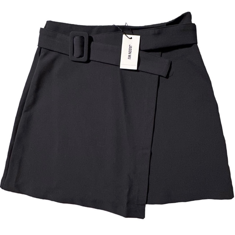 Jason Wu Wrap Around Mini Skirt With Belt - Navy